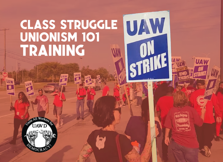 UAW Local 900 members who work at Ford's Michigan Assembly Plant picket during the 2023 Stand Up Strike
